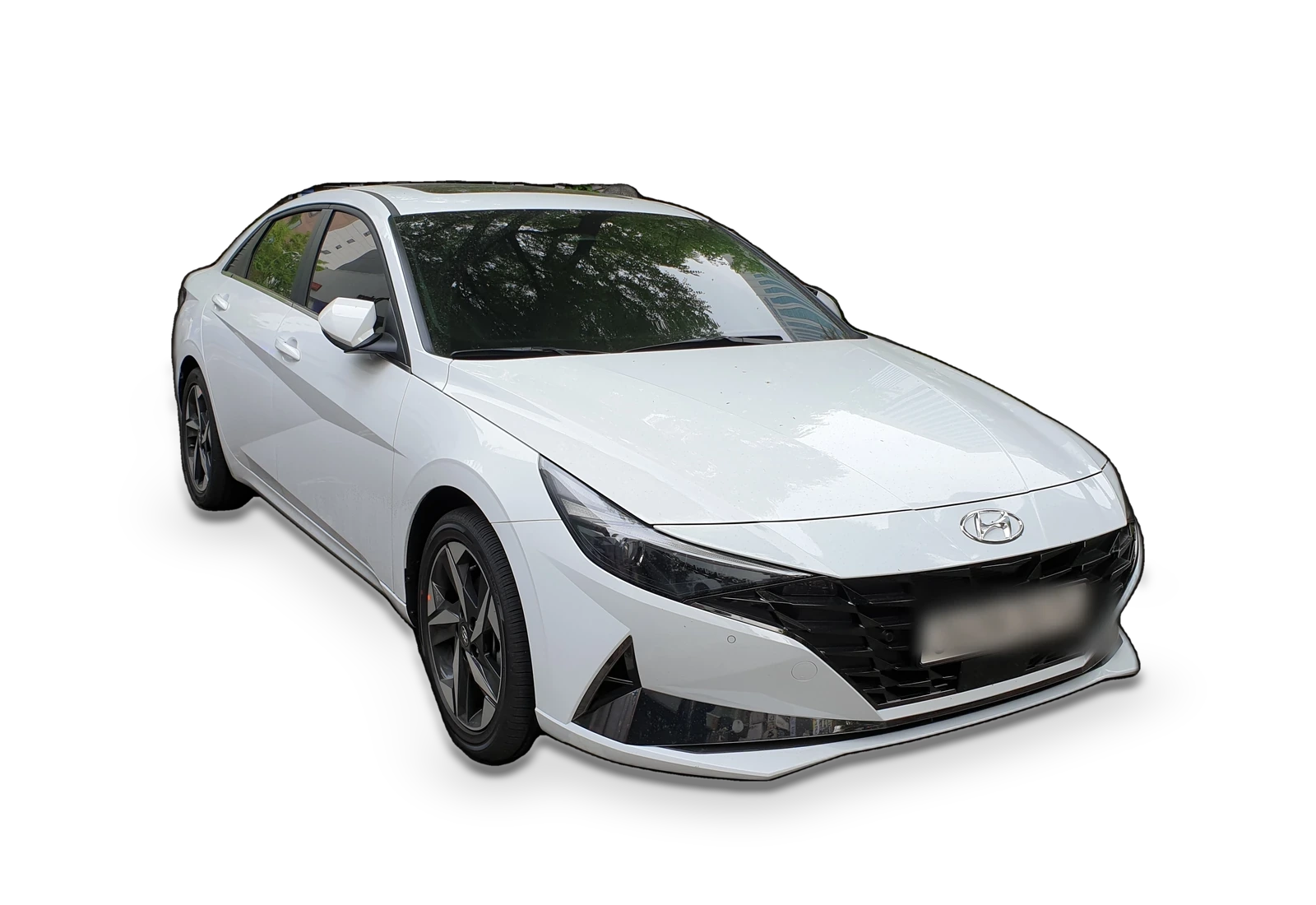 Hyundai Elantra, model available to rent, front three-quarter view
