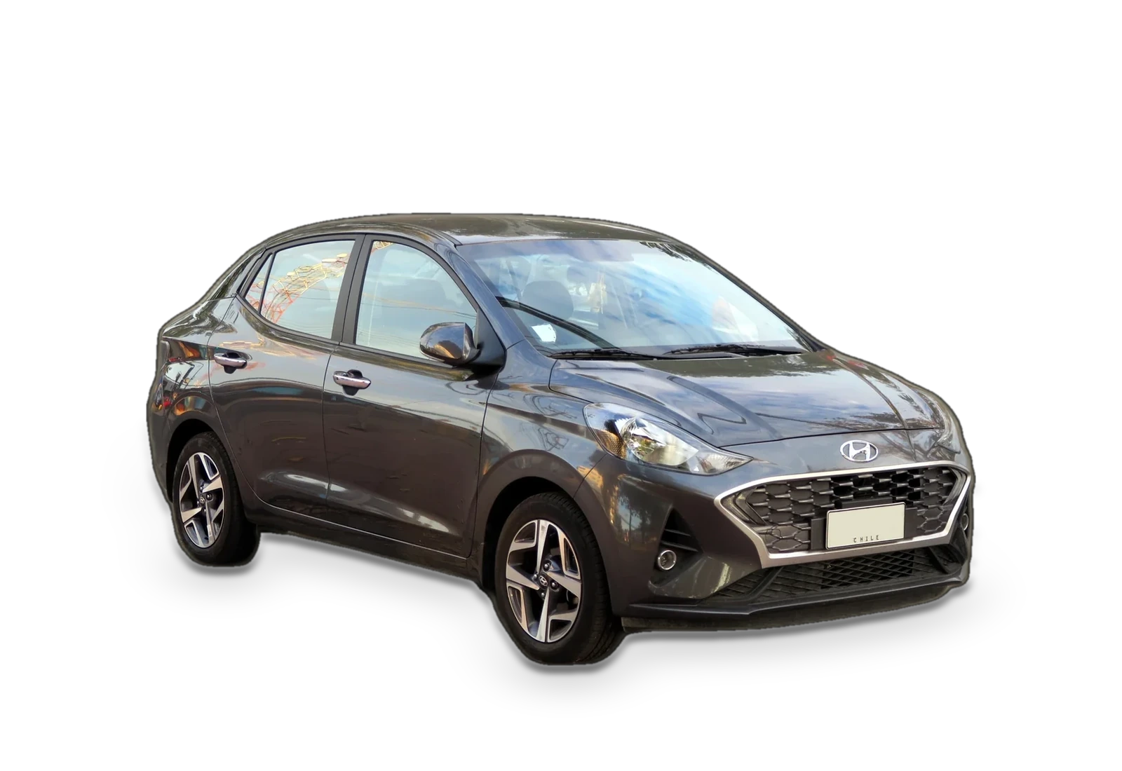 Hyundai Grand i10, model available to rent, front three-quarter view