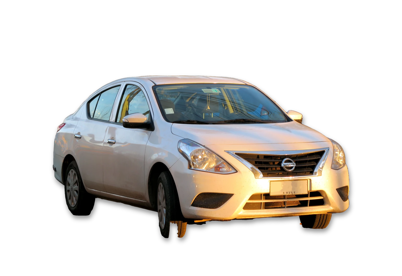 Nissan V-Drive, model available to rent, front three-quarter view